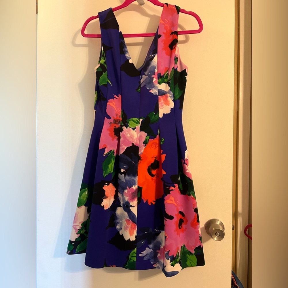 Vince Camuto Floral Print Fit and Flare Scuba Dress Size 6